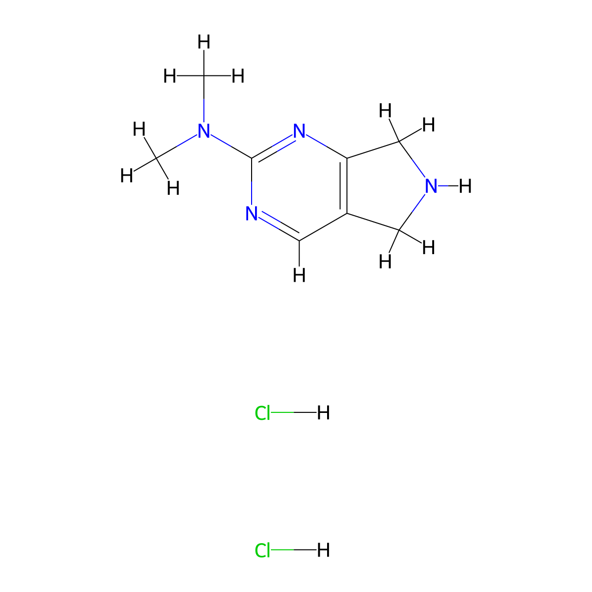 N,N-dimethyl-6,7-dihydro-5H-pyrrolo[3,4-d]pyrimidin-2-amine dihydrochloride molecular structure, CAS 2098088-51-6
