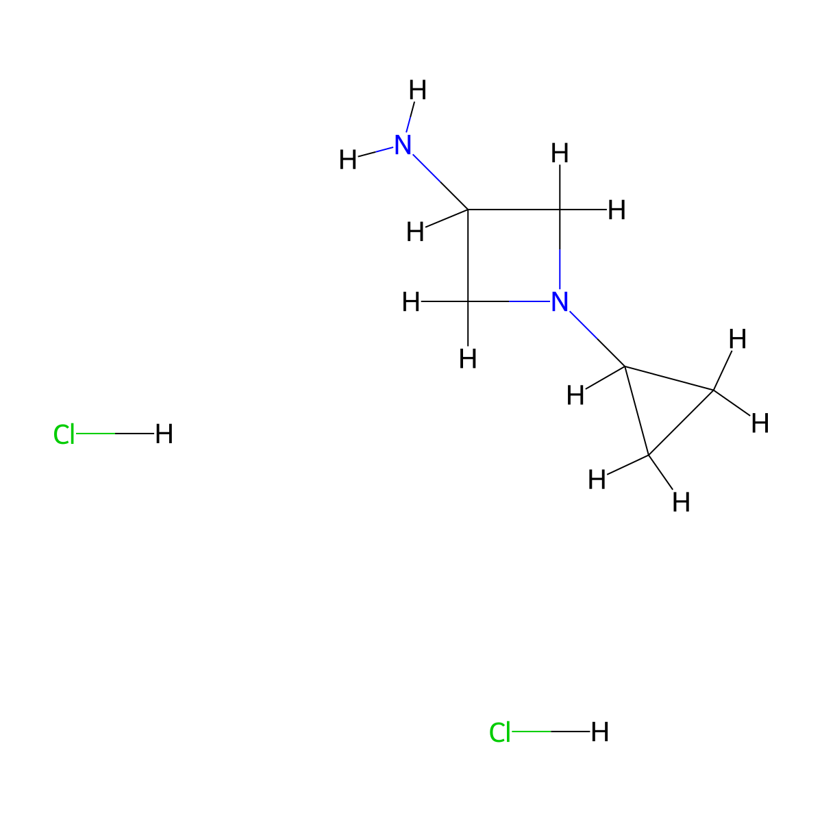 1-Cyclopropylazetidin-3-amine dihydrochloride molecular structure, CAS 2098089-54-2