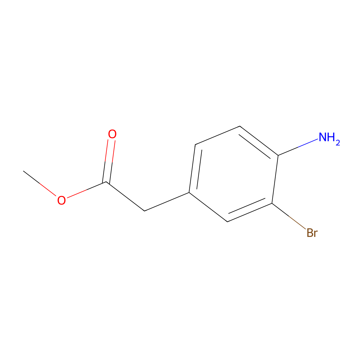 Methyl 2-(4-amino-3-bromophenyl)acetate molecular structure, CAS 209809-20-1