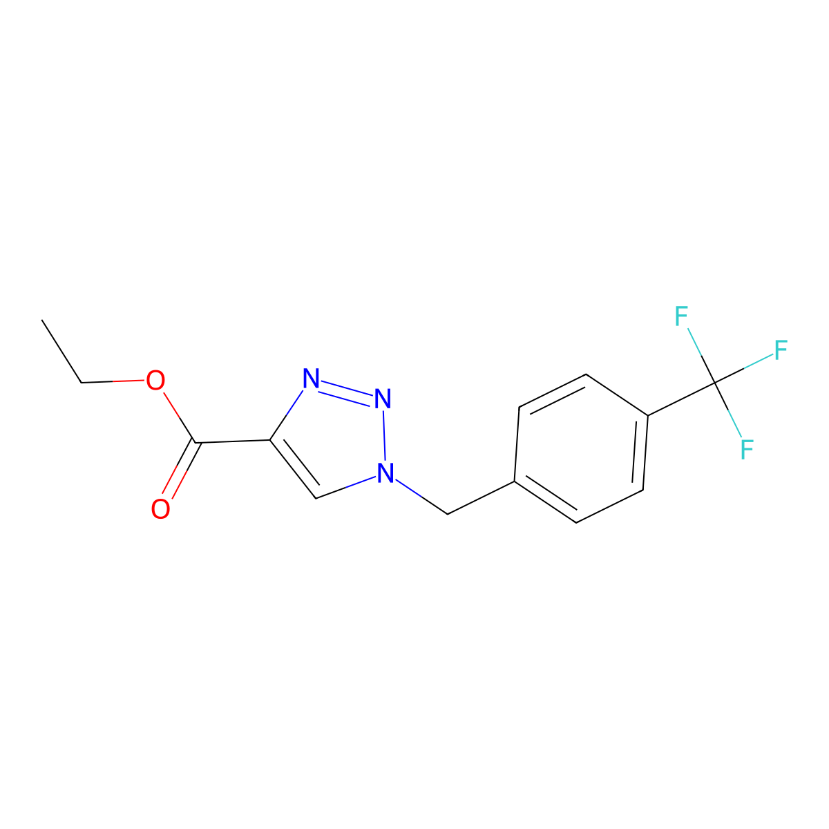 ethyl 1-{[4-(trifluoromethyl)phenyl]methyl}-1H-1,2,3-triazole-4-carboxylate molecular structure, CAS 2098091-44-0