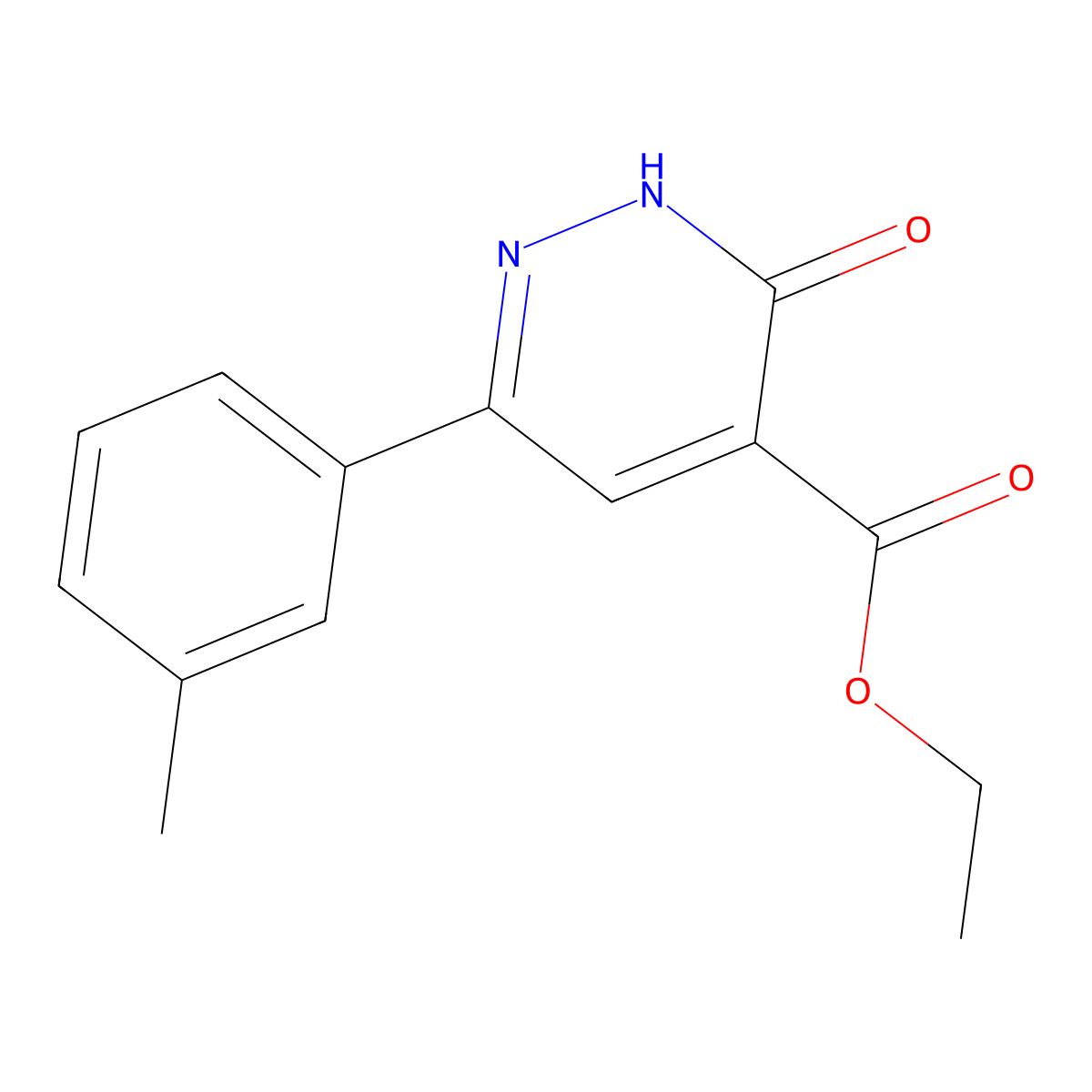 Ethyl 3-oxo-6-(m-tolyl)-2,3-dihydropyridazine-4-carboxylate molecular structure, CAS 2098091-91-7