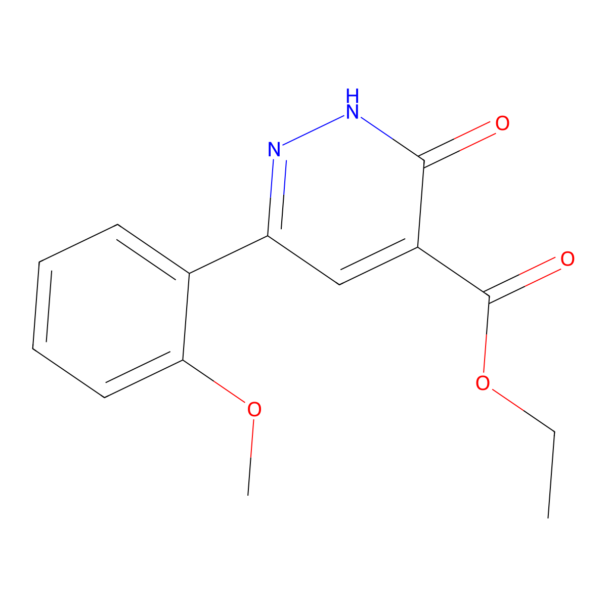Ethyl 6-(2-methoxyphenyl)-3-oxo-2,3-dihydropyridazine-4-carboxylate molecular structure, CAS 2098091-95-1