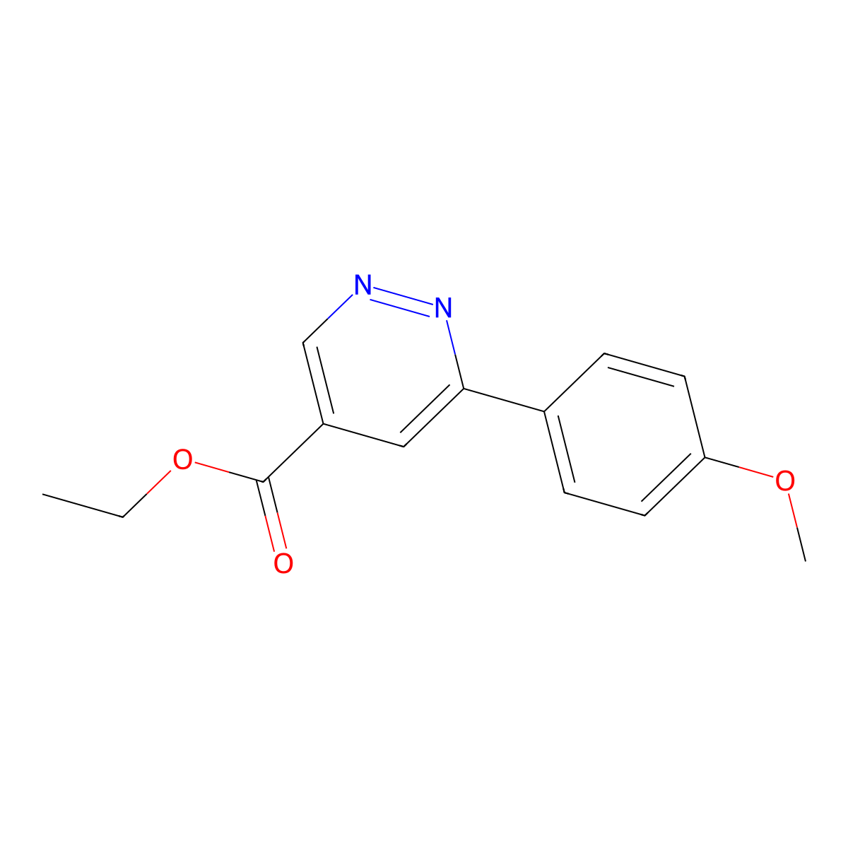 Ethyl 6-(4-methoxyphenyl)pyridazine-4-carboxylate molecular structure, CAS 2098092-29-4
