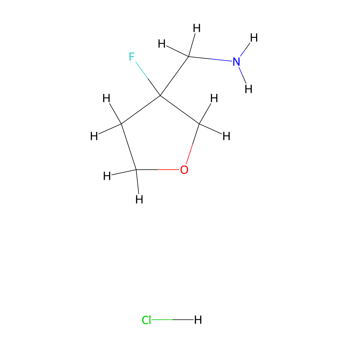 (3-Fluorooxolan-3-yl)methanamine hydrochloride molecular structure, CAS 2098093-18-4