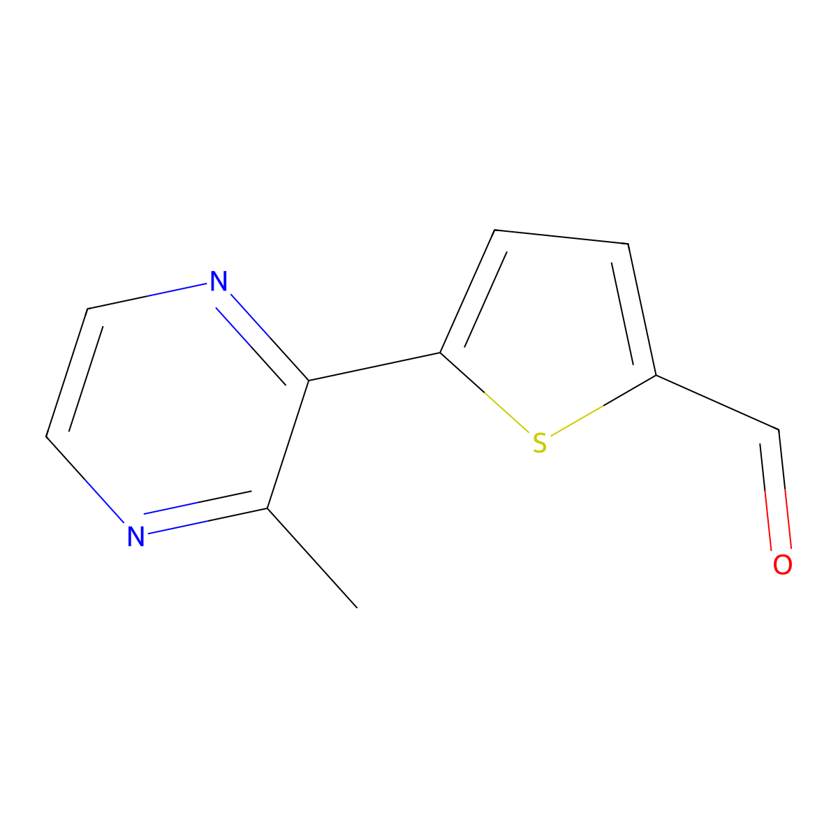 5-(3-Methylpyrazin-2-yl)thiophene-2-carbaldehyde molecular structure, CAS 2098094-02-9
