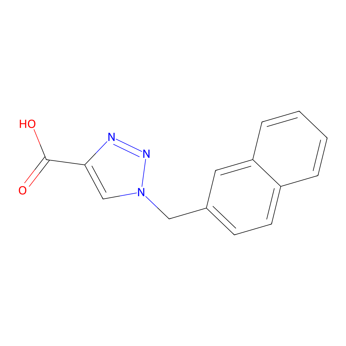 1-[(naphthalen-2-yl)methyl]-1H-1,2,3-triazole-4-carboxylic acid molecular structure, CAS 2098095-43-1