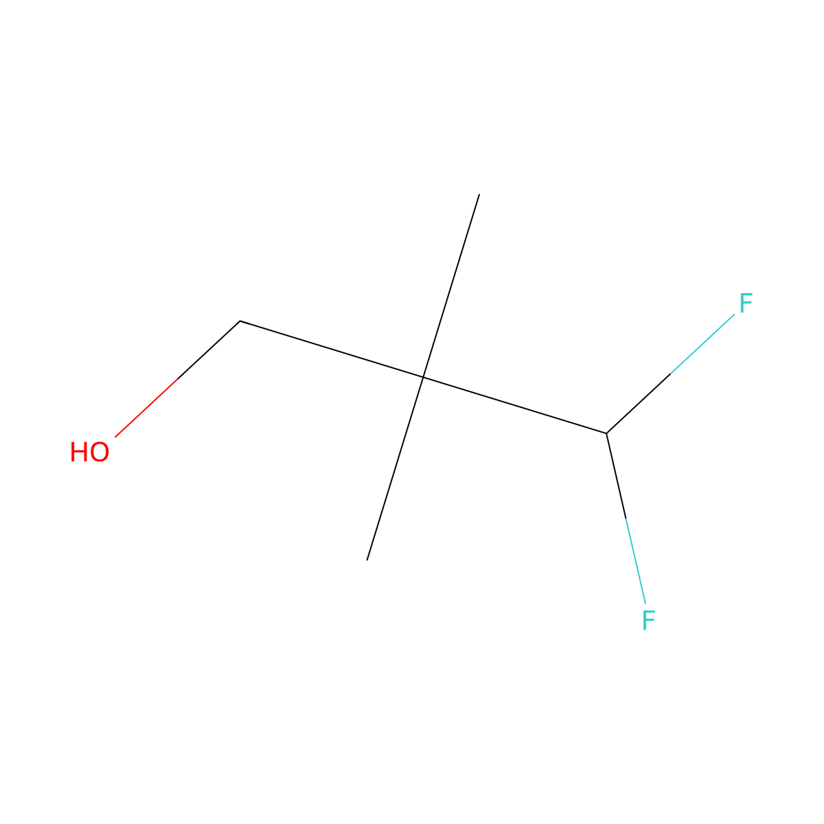 3,3-Difluoro-2,2-dimethylpropan-1-ol molecular structure, CAS 2098097-57-3