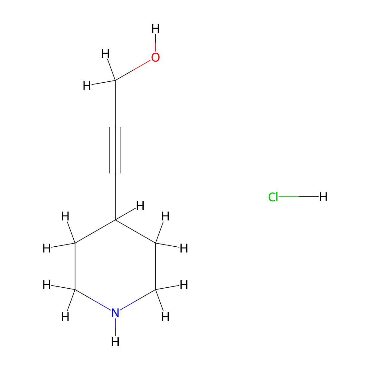 3-(Piperidin-4-yl)prop-2-yn-1-ol hydrochloride molecular structure, CAS 2098097-64-2