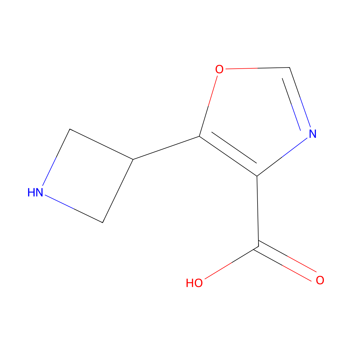 5-(Azetidin-3-yl)-1,3-oxazole-4-carboxylic acid molecular structure, CAS 2098097-68-6