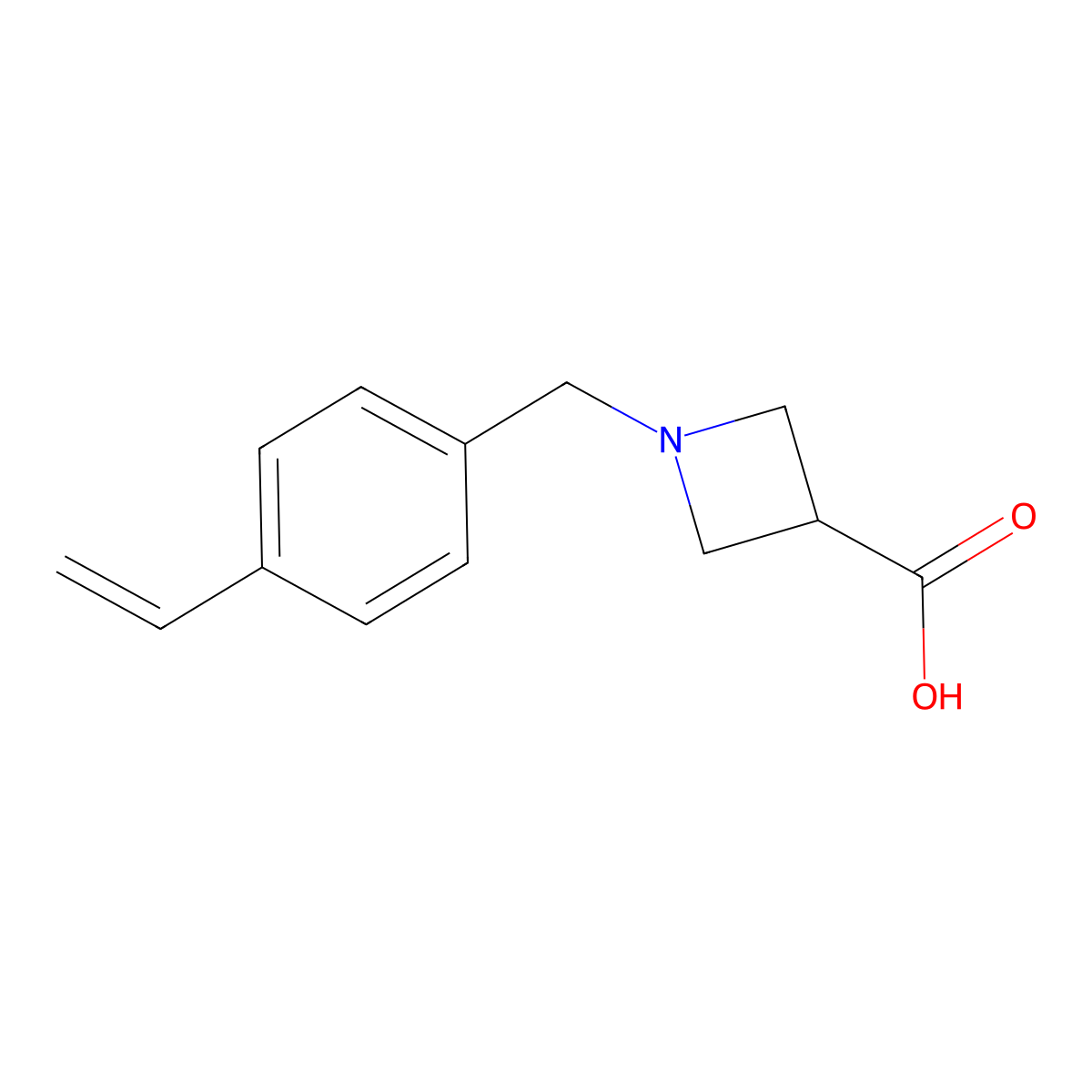 1-(4-Vinylbenzyl)azetidine-3-carboxylic acid molecular structure, CAS 2098098-28-1