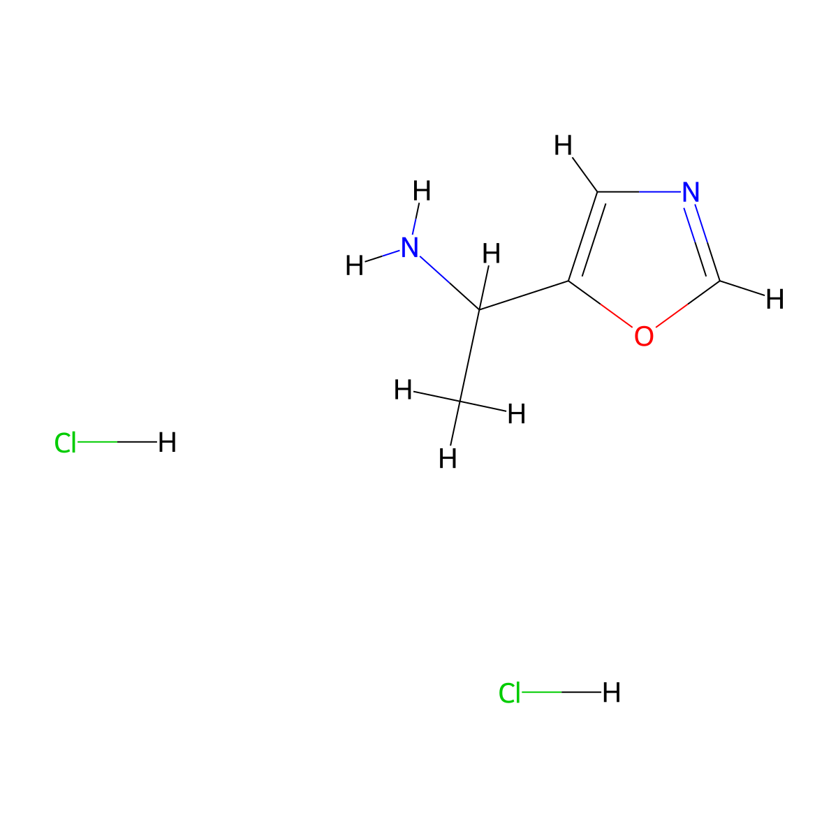 1-(1,3-Oxazol-5-yl)ethan-1-amine dihydrochloride molecular structure, CAS 2098098-64-5