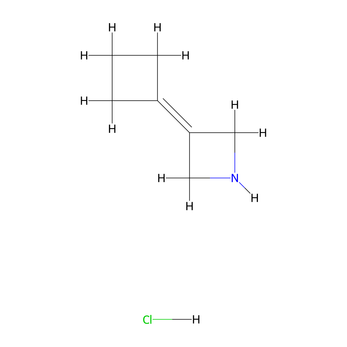 3-Cyclobutylideneazetidine hydrochloride molecular structure, CAS 2098100-25-3