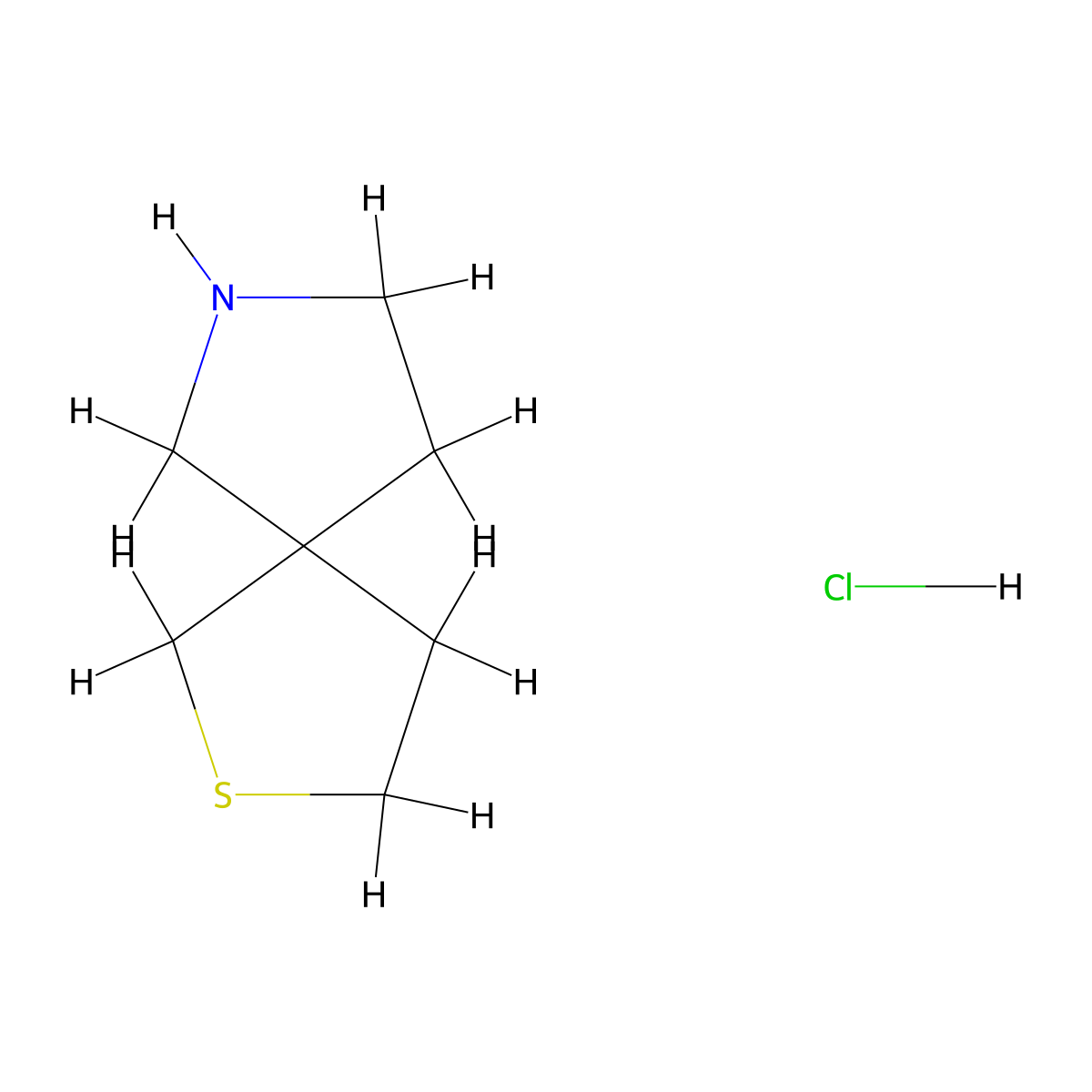 2-Thia-7-azaspiro[4.4]nonane hydrochloride molecular structure, CAS 2098100-32-2