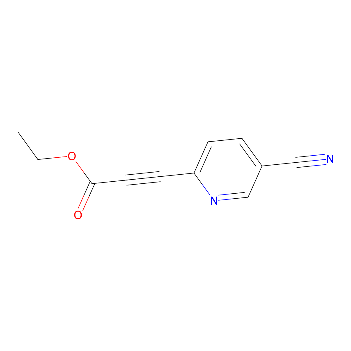 Ethyl 3-(5-cyano-2-pyridinyl)-2-propynoate molecular structure, CAS 2098101-80-3