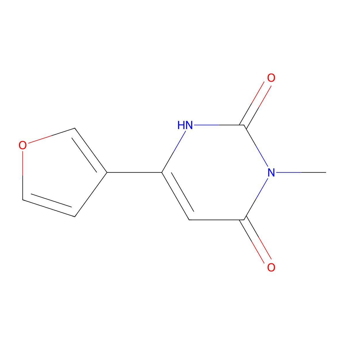 6-(Furan-3-yl)-3-methyl-1,2,3,4-tetrahydropyrimidine-2,4-dione molecular structure, CAS 2098101-89-2