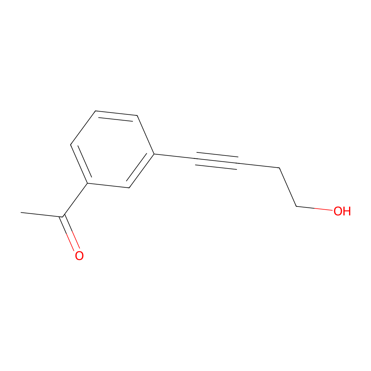 1-[3-(4-Hydroxy-1-butyn-1-yl)phenyl]ethanone molecular structure, CAS 2098102-77-1
