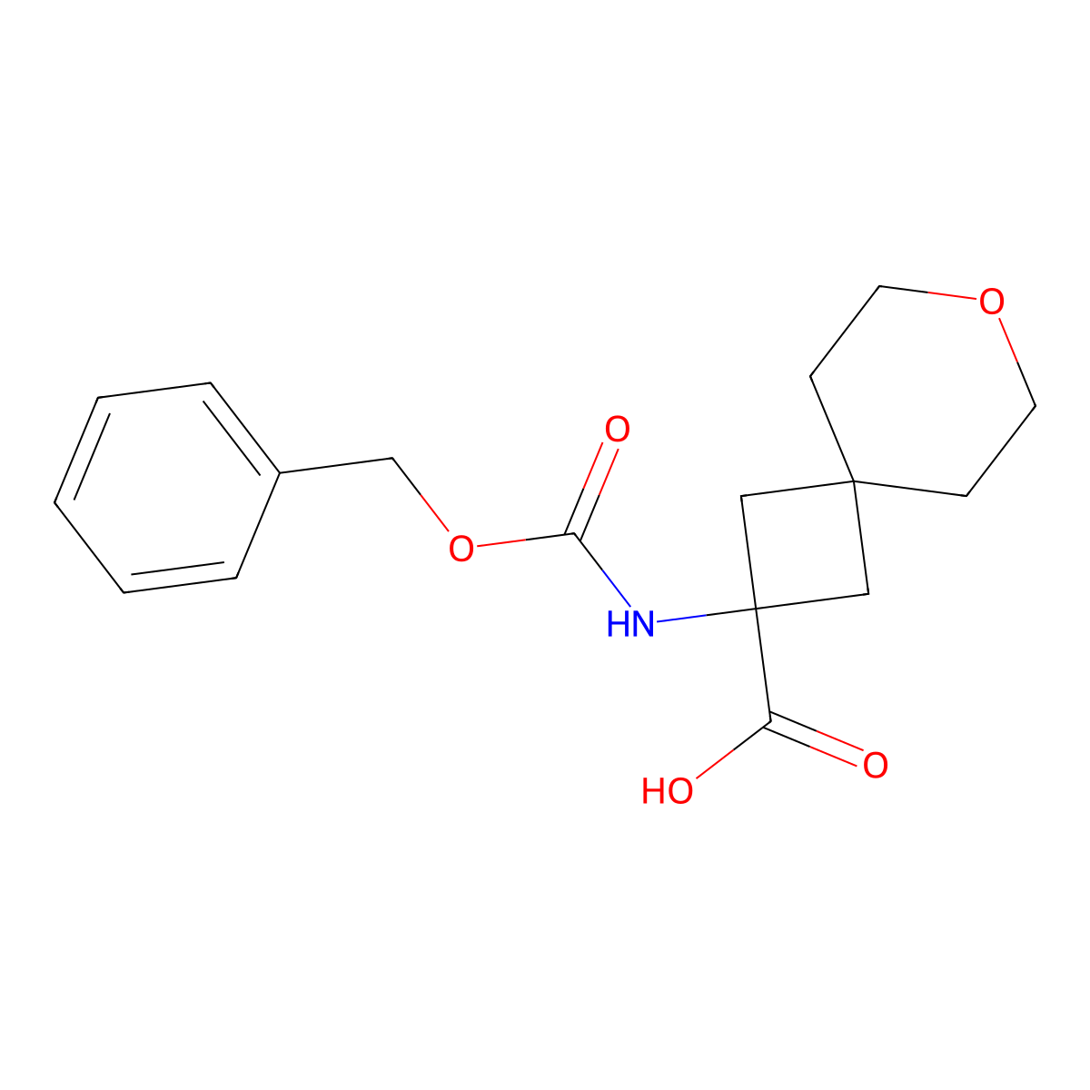 2-{[(Benzyloxy)carbonyl]amino}-7-oxaspiro[3.5]nonane-2-carboxylic acid molecular structure, CAS 2098105-55-4