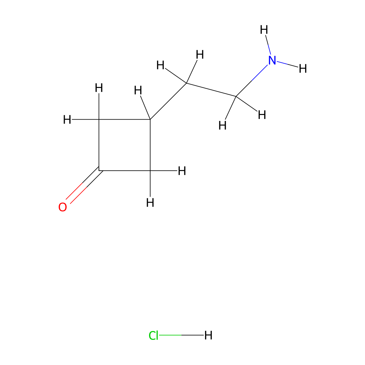 3-(2-Aminoethyl)cyclobutan-1-one hydrochloride molecular structure, CAS 2098106-90-0