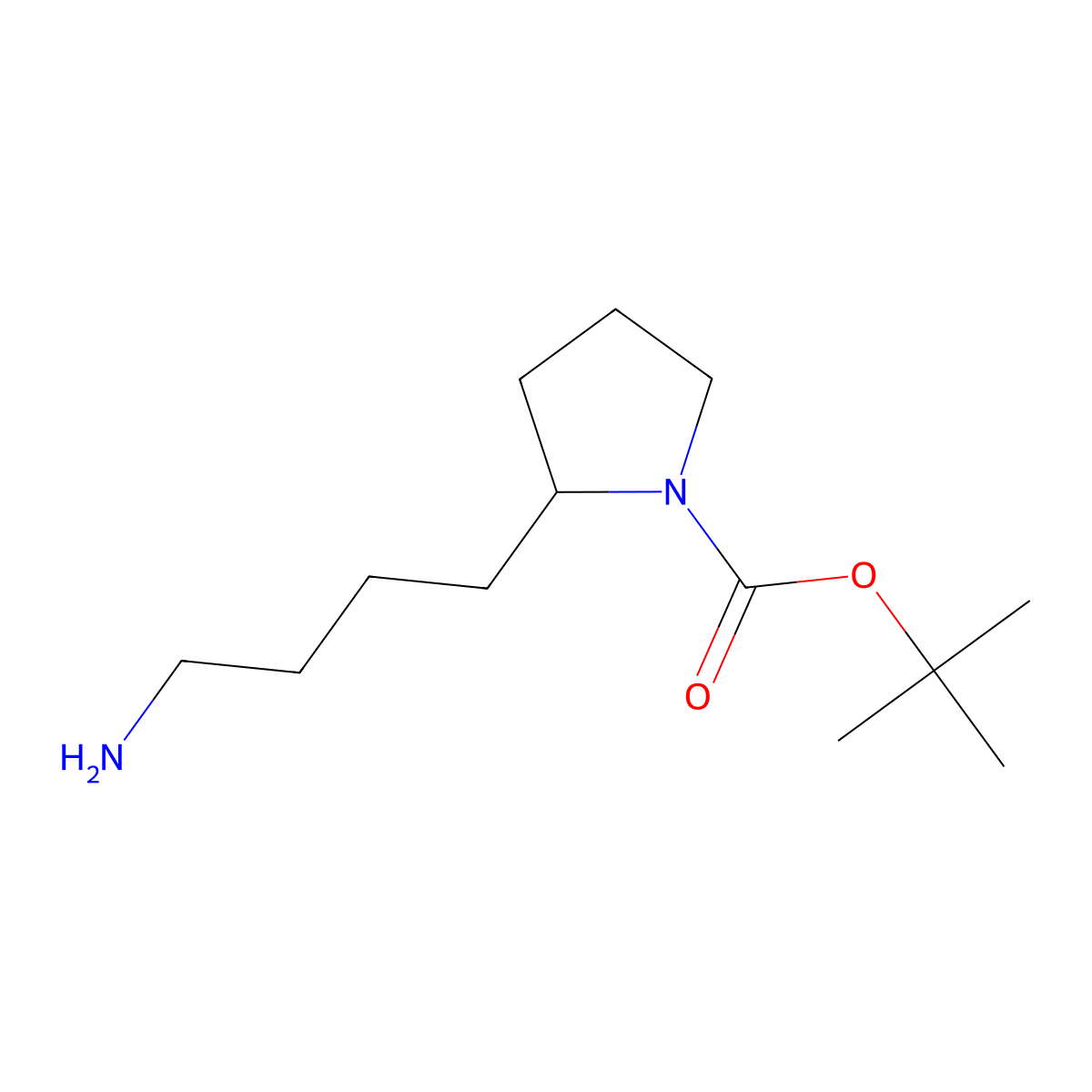 Tert-butyl 2-(4-aminobutyl)pyrrolidine-1-carboxylate molecular structure, CAS 2098107-62-9