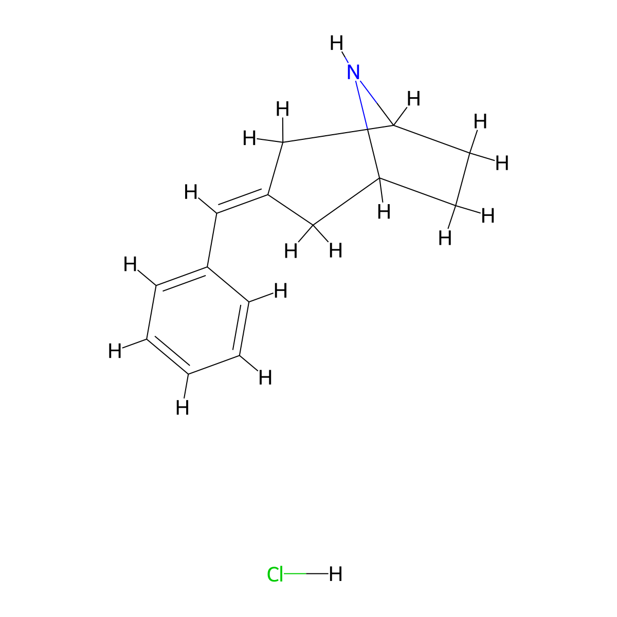 3-(Phenylmethylidene)-8-azabicyclo[3.2.1]octane hydrochloride molecular structure, CAS 2098108-17-7