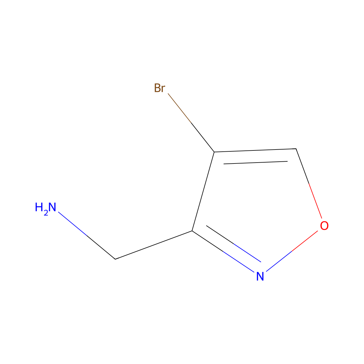 1-(4-Bromo-1,2-oxazol-3-yl)methanamine molecular structure, CAS 2098108-70-2