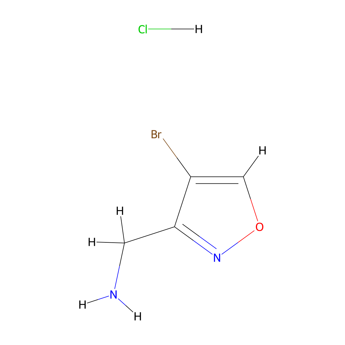 (4-Bromo-1,2-oxazol-3-yl)methanamine hydrochloride molecular structure, CAS 2098108-71-3