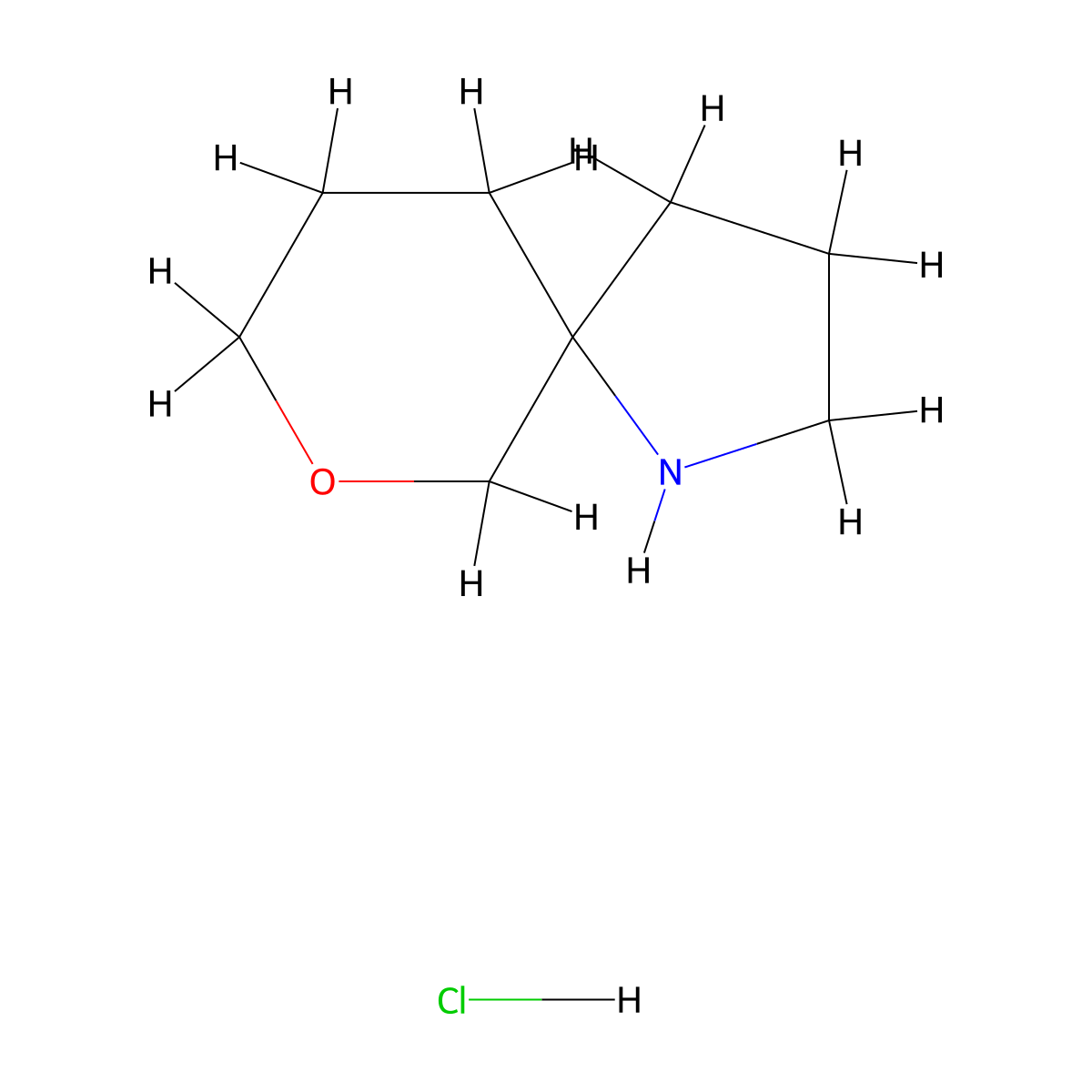 7-Oxa-1-azaspiro[4.5]decane hydrochloride molecular structure, CAS 2098109-14-7
