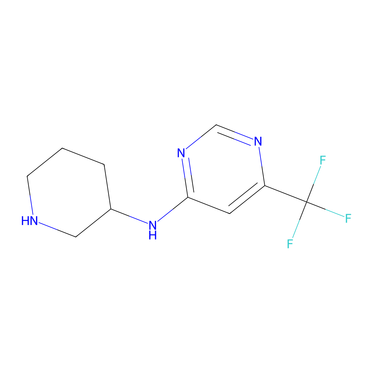 N-(piperidin-3-yl)-6-(trifluoromethyl)pyrimidin-4-amine molecular structure, CAS 2098110-58-6