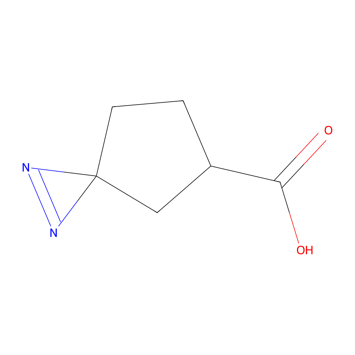 1,2-Diazaspiro(2.4)hept-1-ene-5-carboxylic acid molecular structure, CAS 2098110-76-8