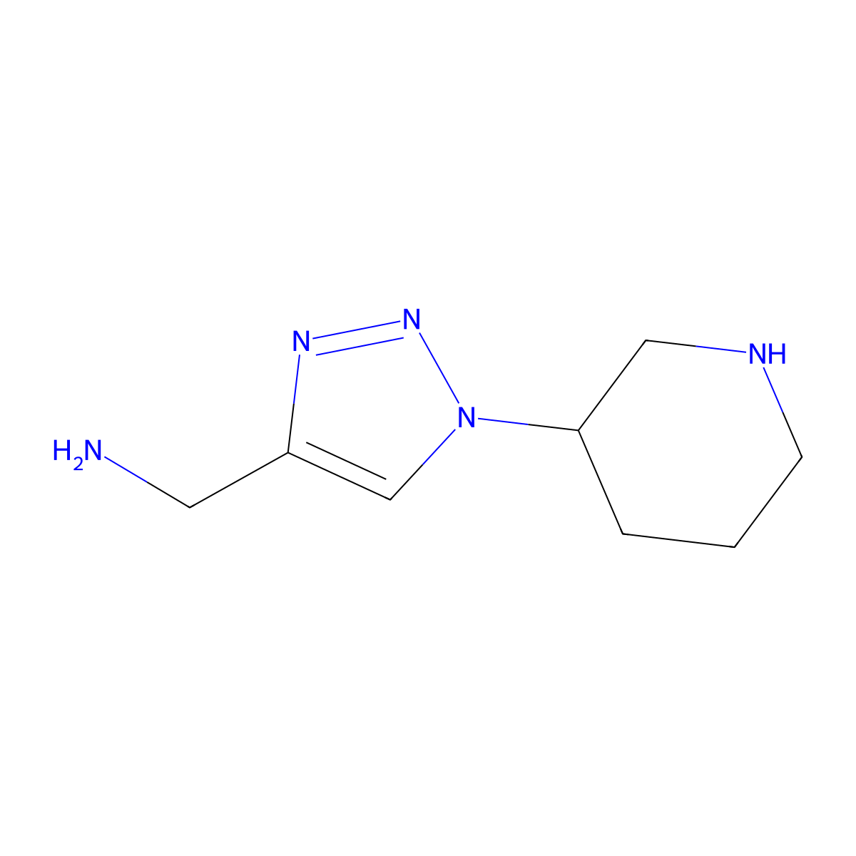 (1-(piperidin-3-yl)-1H-1,2,3-triazol-4-yl)methanamine molecular structure, CAS 2098110-90-6