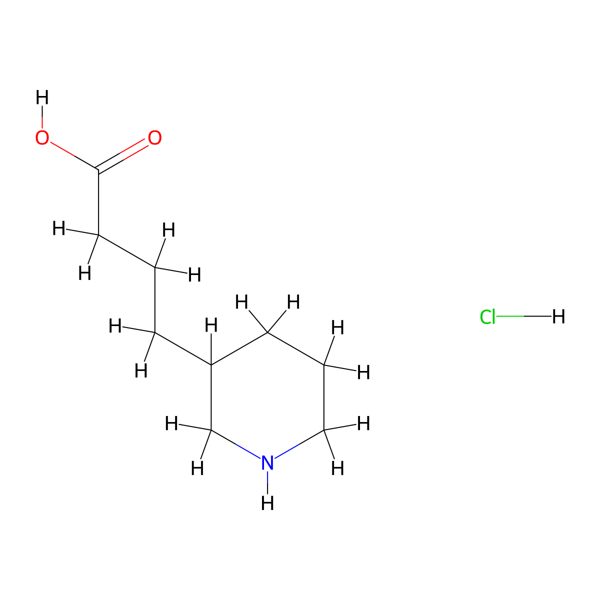 4-(Piperidin-3-yl)butanoic acid hydrochloride molecular structure, CAS 2098110-95-1