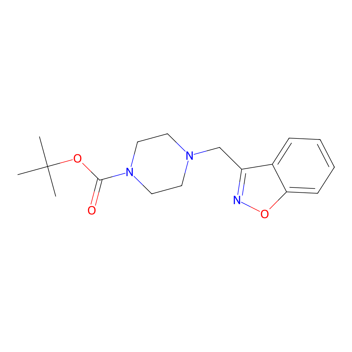 Tert-butyl 4-(benzo[d]isoxazol-3-ylmethyl)piperazine-1-carboxylate molecular structure, CAS 2098111-24-9