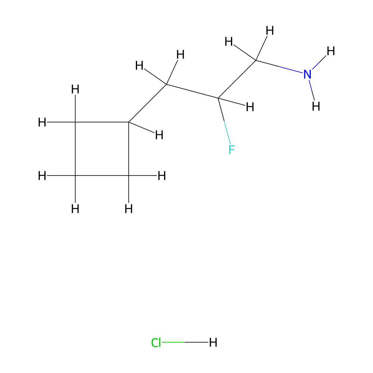 3-Cyclobutyl-2-fluoropropan-1-amine hydrochloride molecular structure, CAS 2098111-25-0