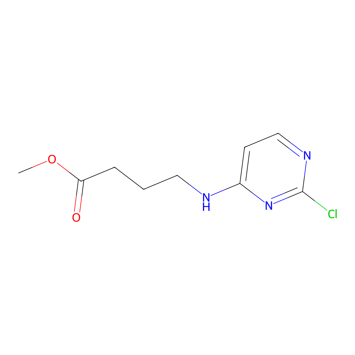 Methyl 4-((2-chloropyrimidin-4-yl)amino)butanoate molecular structure, CAS 2098111-48-7