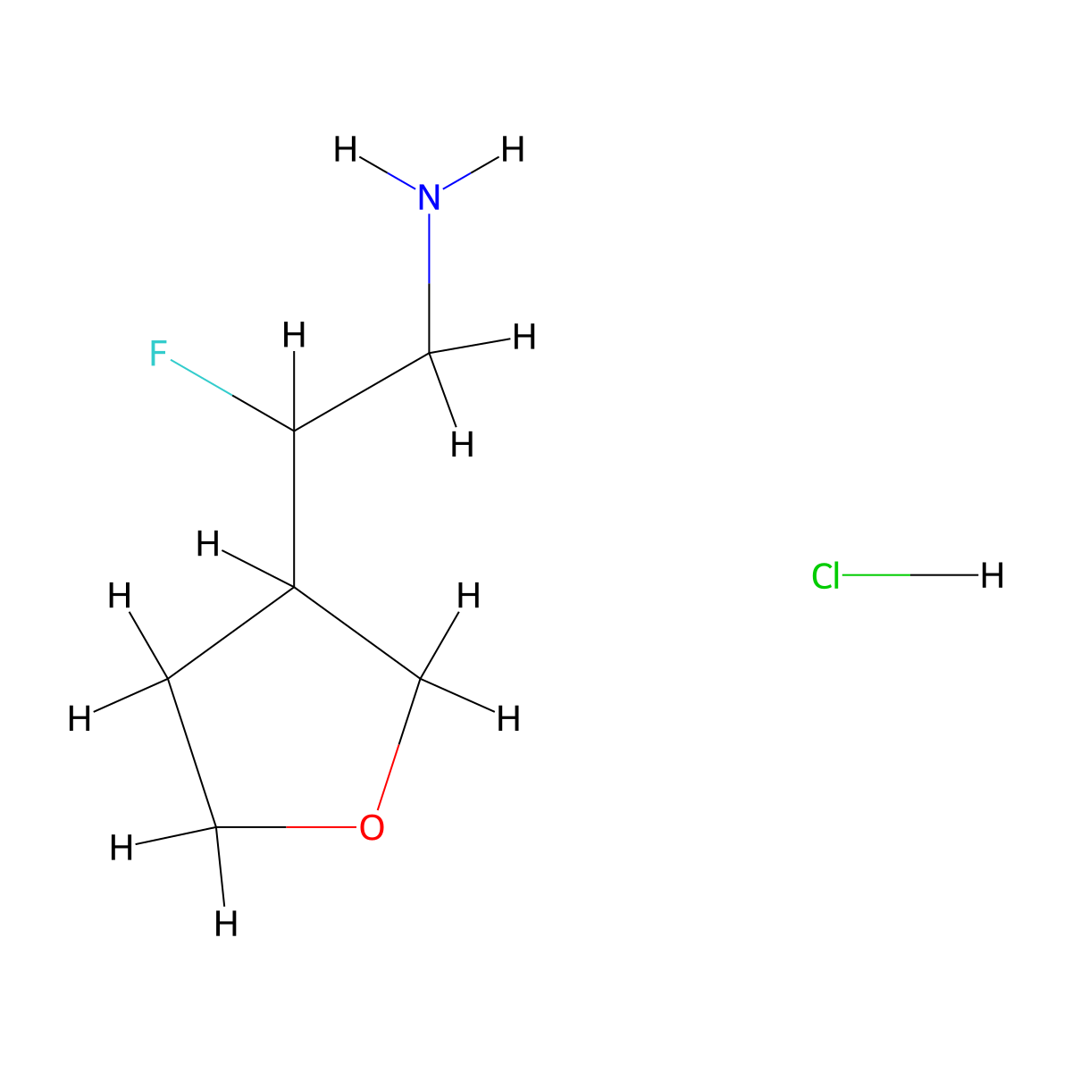 2-Fluoro-2-(oxolan-3-yl)ethan-1-amine hydrochloride molecular structure, CAS 2098111-95-4