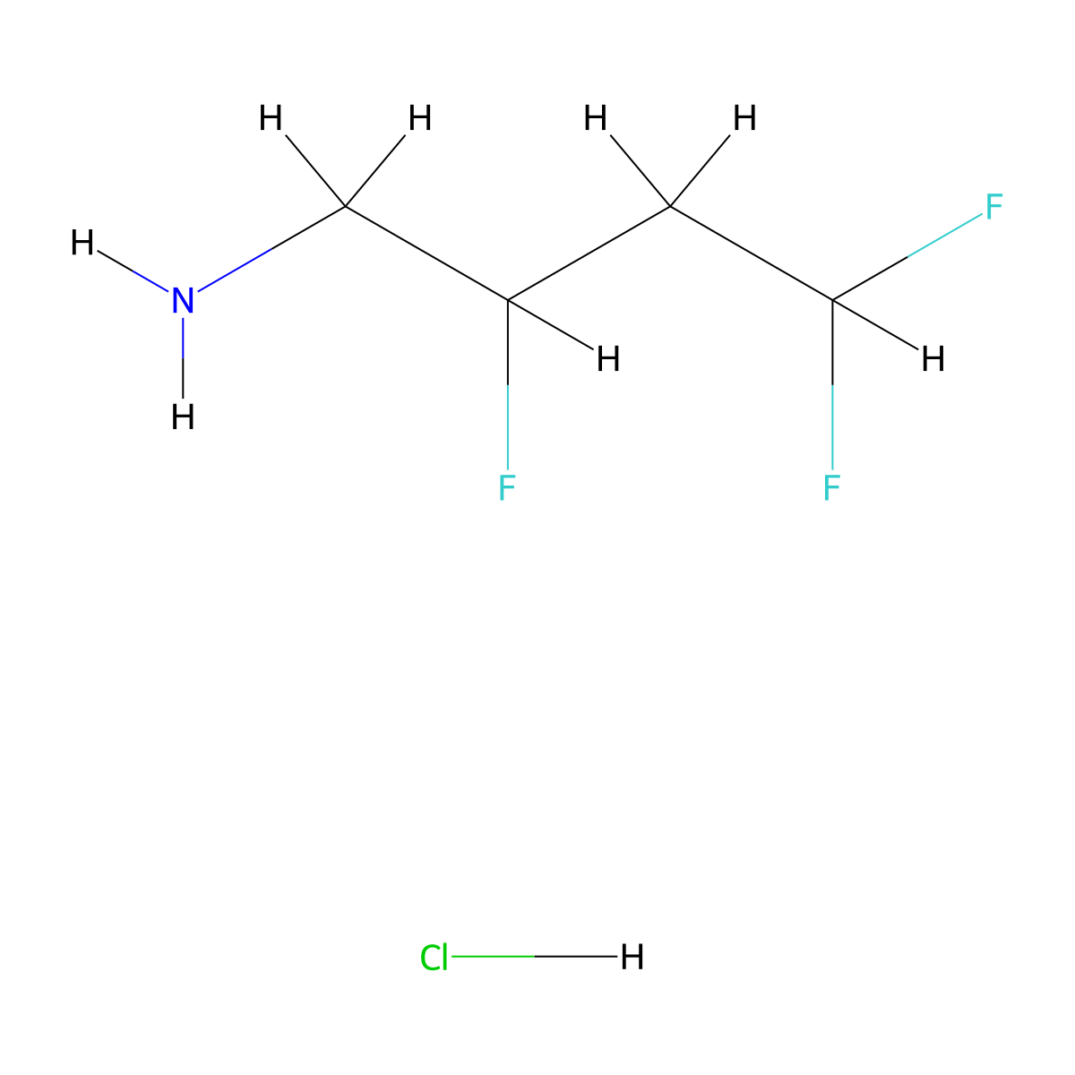 2,4,4-Trifluorobutan-1-amine hydrochloride molecular structure, CAS 2098112-47-9