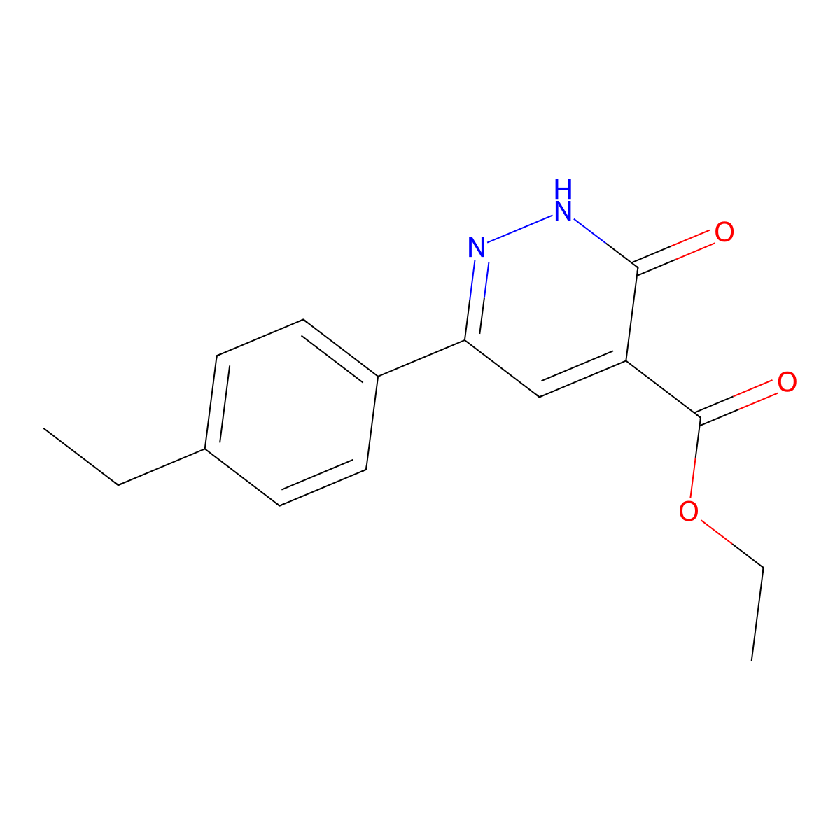 Ethyl 6-(4-ethylphenyl)-3-oxo-2,3-dihydropyridazine-4-carboxylate molecular structure, CAS 2098113-02-9