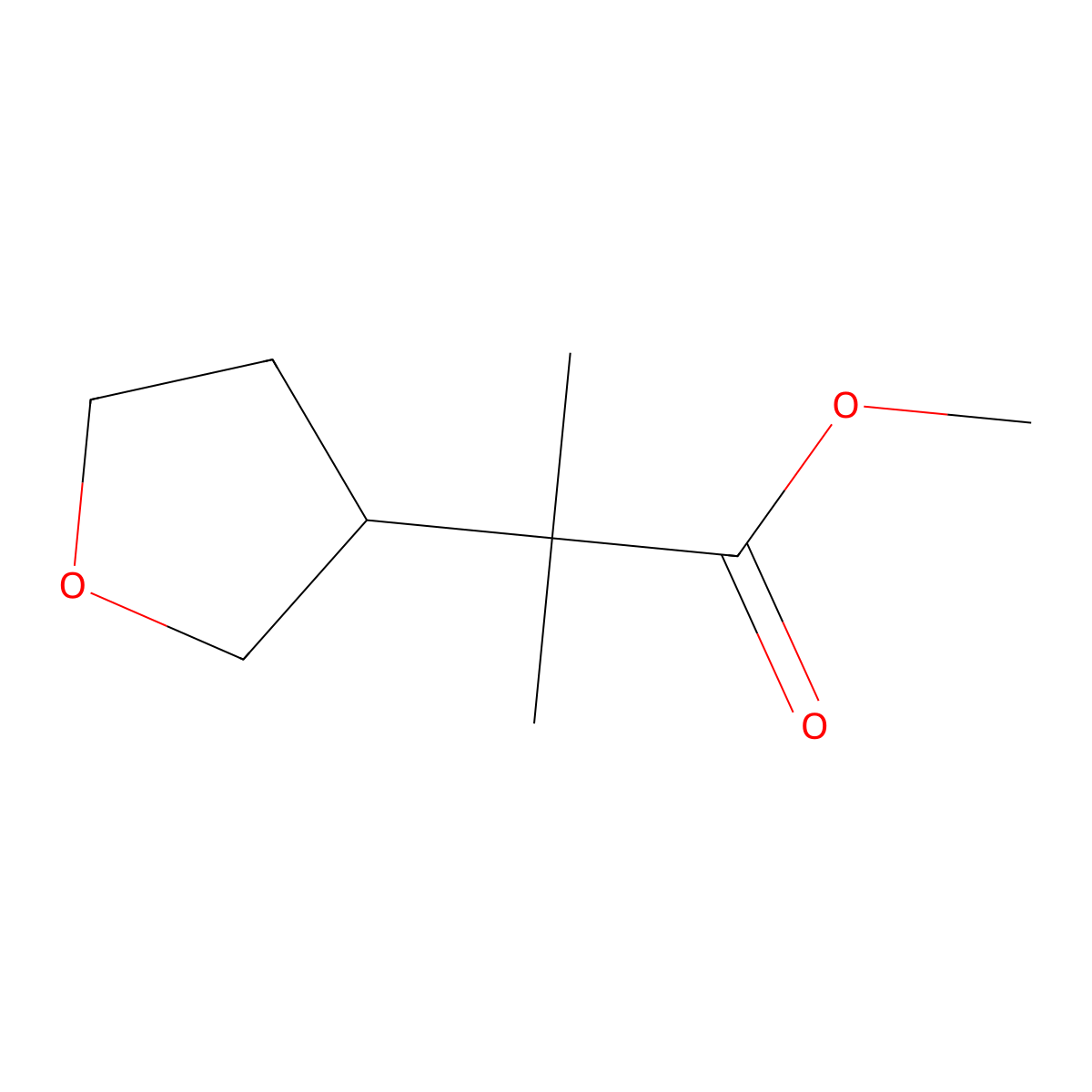 Methyl 2-methyl-2-(oxolan-3-yl)propanoate molecular structure, CAS 2098113-03-0