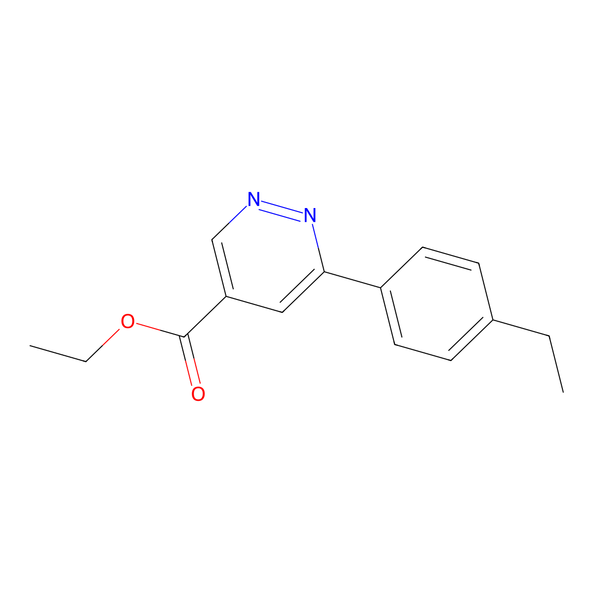 Ethyl 6-(4-ethylphenyl)pyridazine-4-carboxylate molecular structure, CAS 2098113-34-7