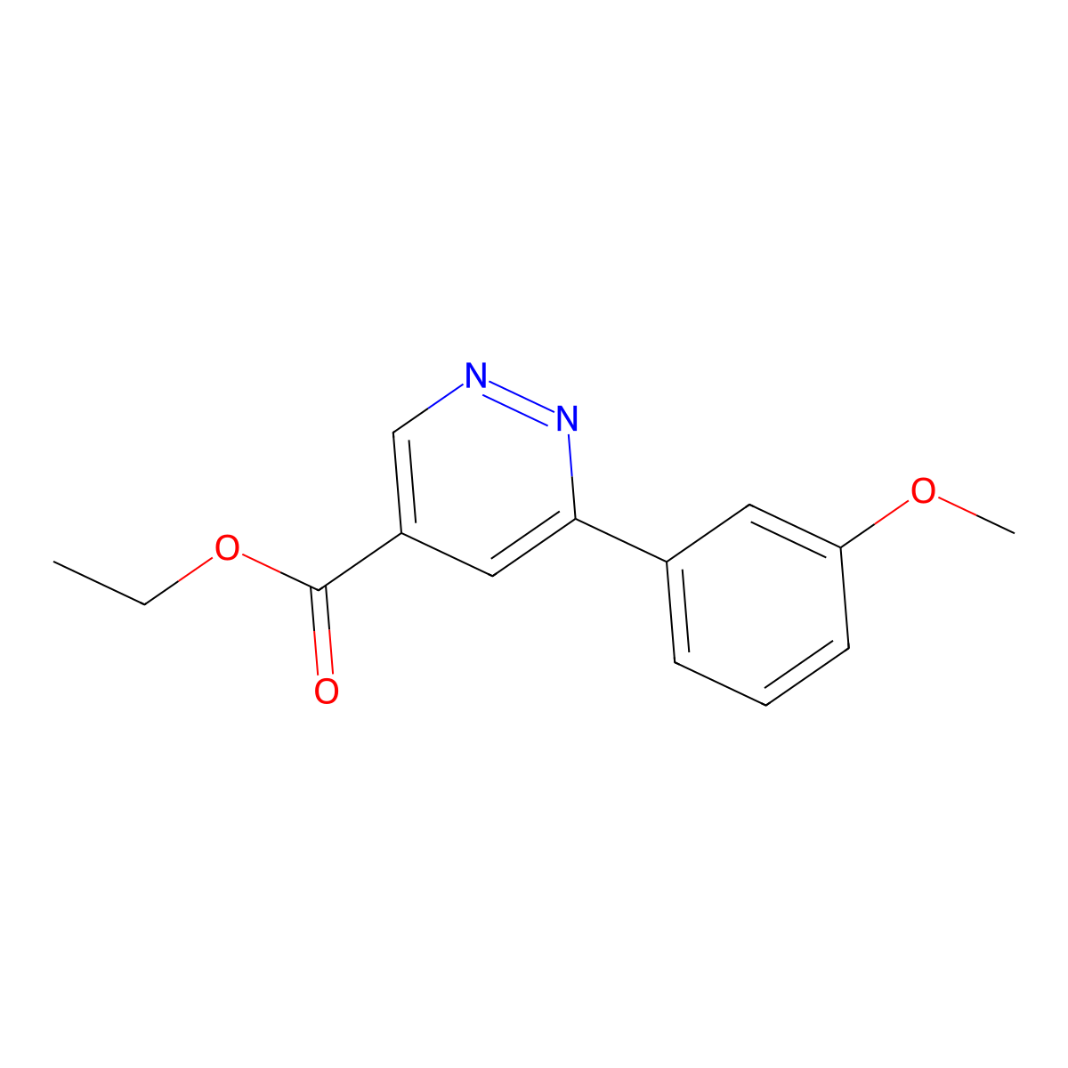 Ethyl 6-(3-methoxyphenyl)pyridazine-4-carboxylate molecular structure, CAS 2098113-37-0