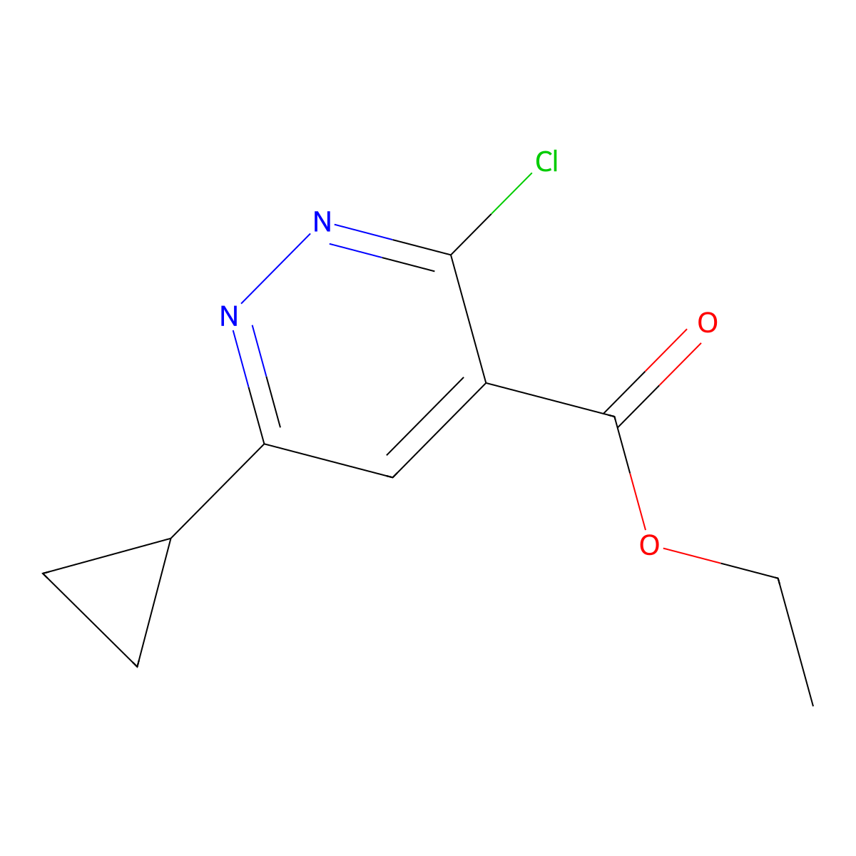 Ethyl 3-chloro-6-cyclopropylpyridazine-4-carboxylate molecular structure, CAS 2098113-48-3