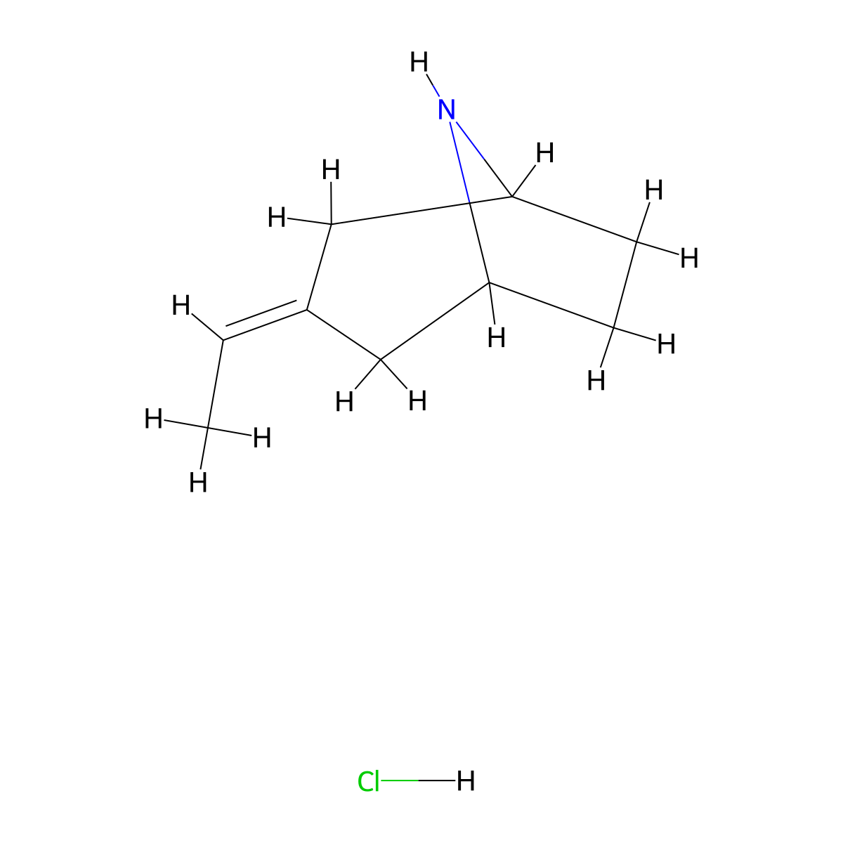 3-Ethylidene-8-azabicyclo[3.2.1]octane hydrochloride molecular structure, CAS 2098113-88-1