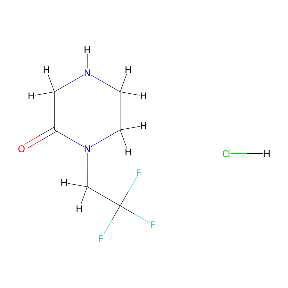 1-(2,2,2-Trifluoroethyl)piperazin-2-one hydrochloride molecular structure, CAS 2098114-26-0