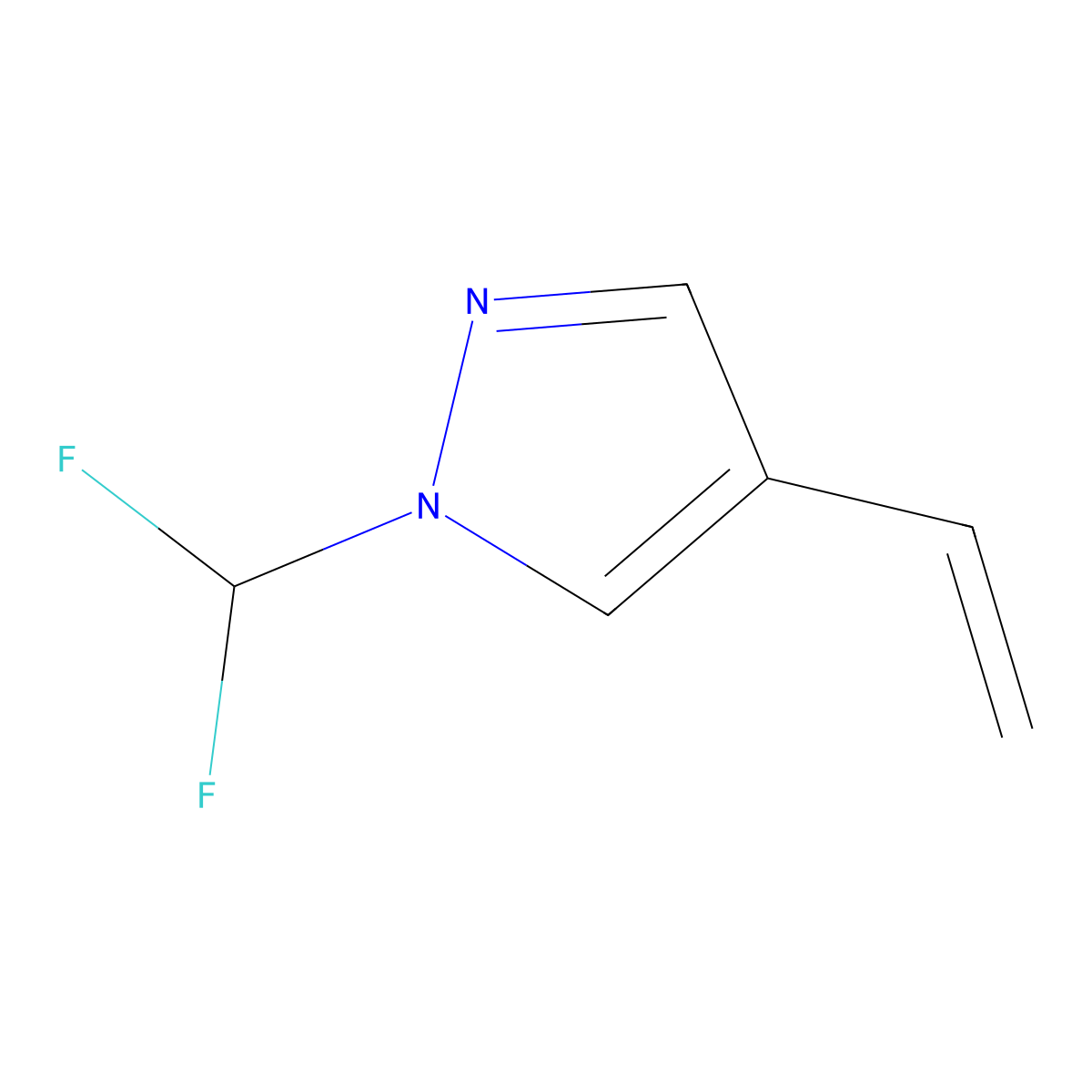 1-(difluoromethyl)-4-ethenyl-1H-pyrazole molecular structure, CAS 2098115-50-3
