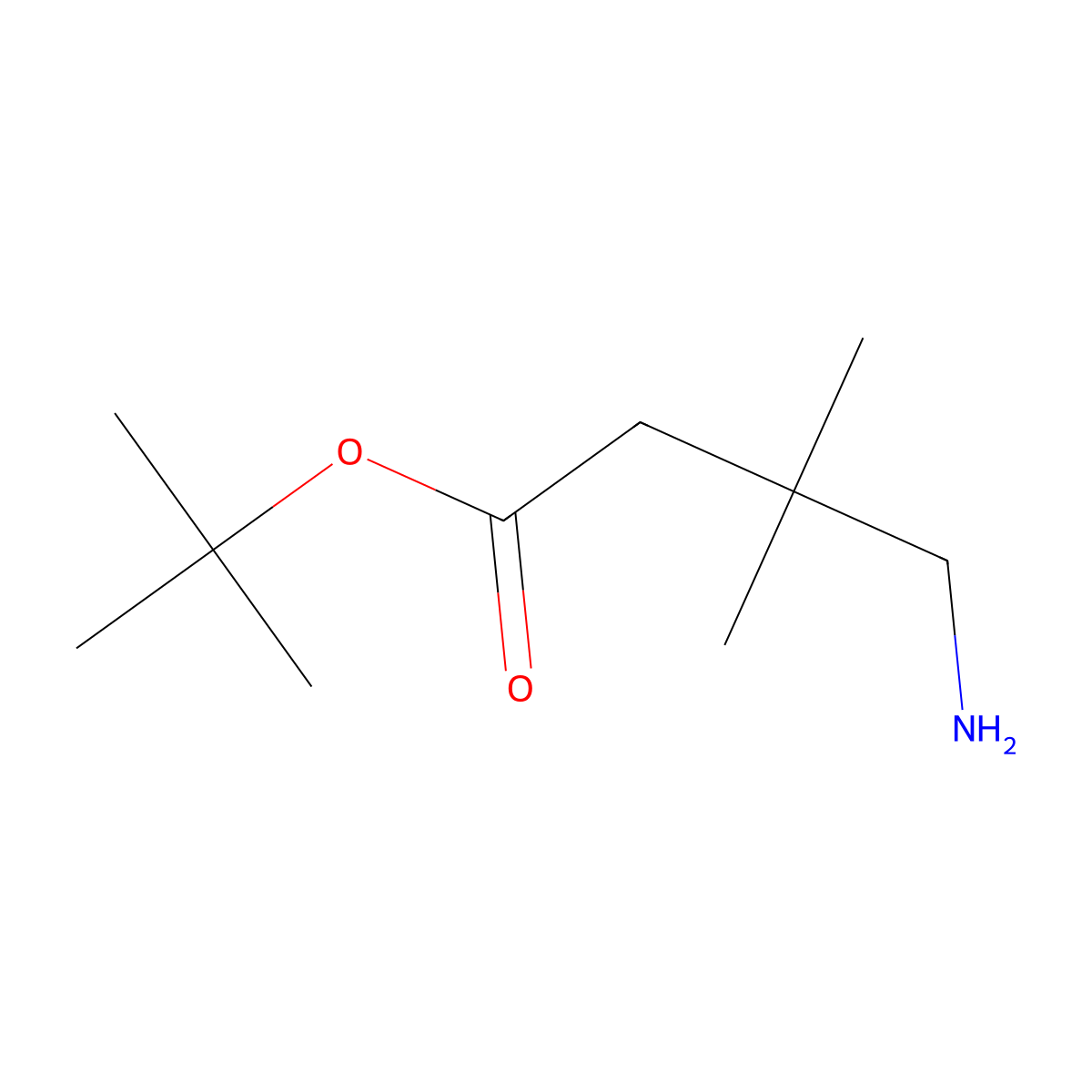 Tert-butyl 4-amino-3,3-dimethylbutanoate molecular structure, CAS 2098115-78-5