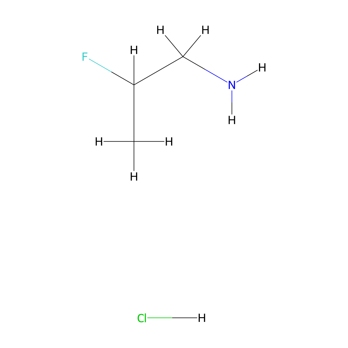 2-Fluoropropan-1-amine hydrochloride molecular structure, CAS 2098116-13-1