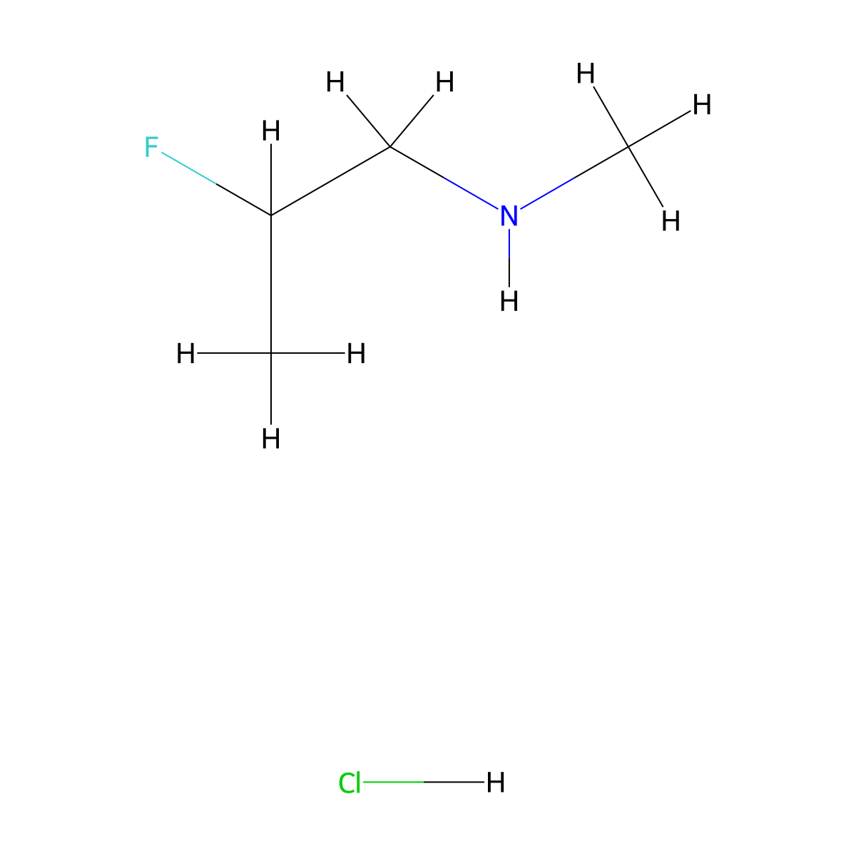 (2-Fluoropropyl)(methyl)amine hydrochloride molecular structure, CAS 2098116-17-5