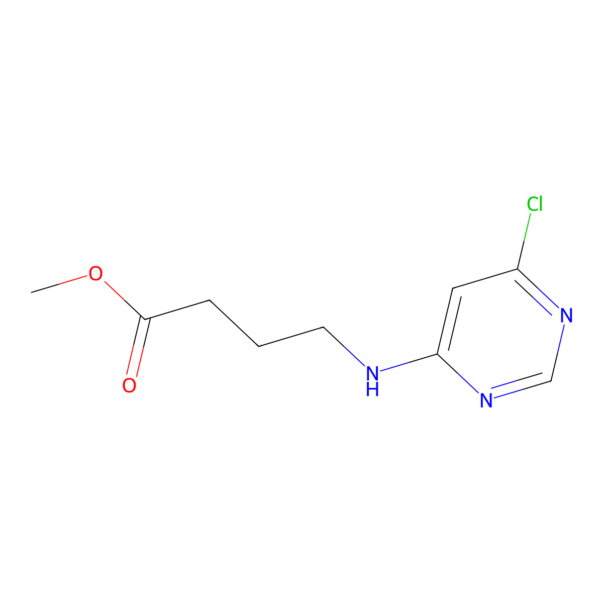 Methyl 4-((6-chloropyrimidin-4-yl)amino)butanoate molecular structure, CAS 2098116-55-1