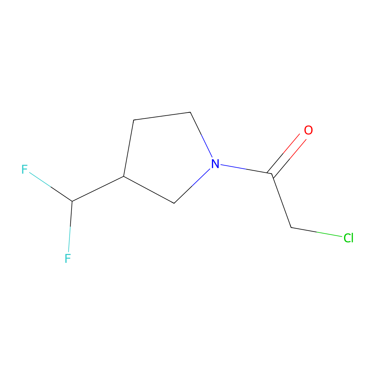 2-Chloro-1-(3-(difluoromethyl)pyrrolidin-1-yl)ethan-1-one molecular structure, CAS 2098116-67-5