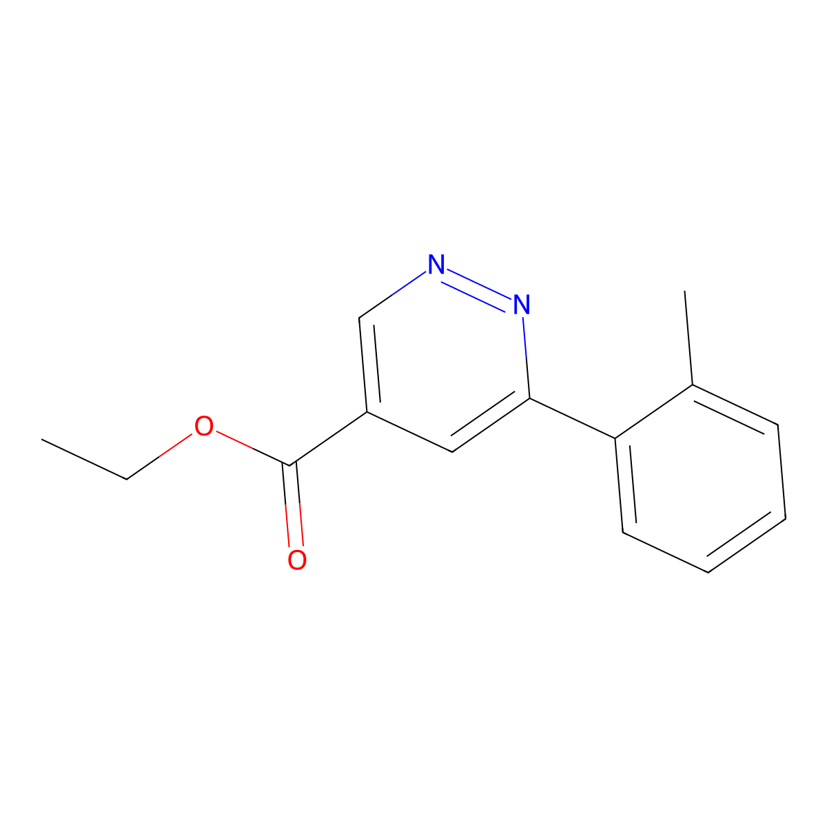 Ethyl 6-(o-tolyl)pyridazine-4-carboxylate molecular structure, CAS 2098117-25-8